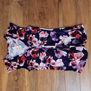 NWT Guess Jeans tank soft jersey blouse floral print